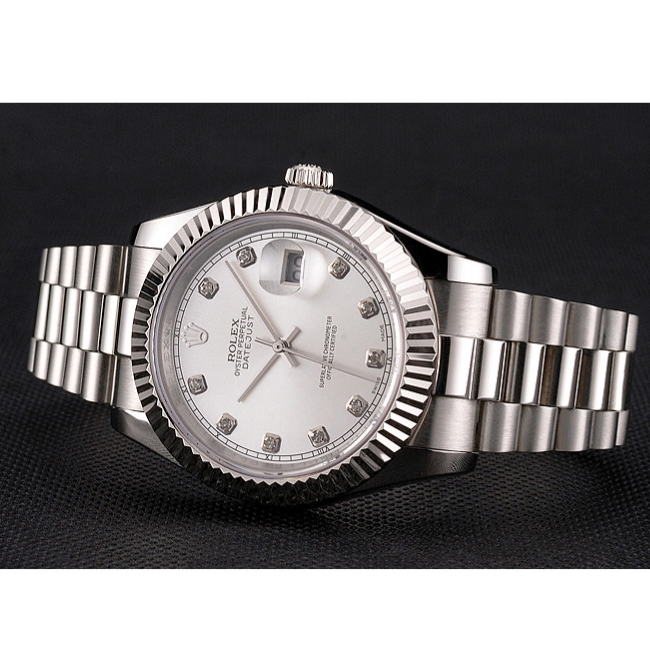AAA replica watch Silver Datejust Stainless Dial And Case Bracelet Steel Rolex Swiss 0708